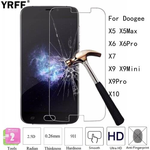 2PCS 2.5D 0.26mm Tempered Glass Screen Protector Protective Film For Doogee X5 X5 Max X6 X6 Pro X7 X9 X9 Mini X9 Pro X10 Tools