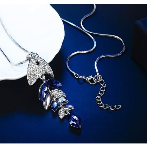 New Vintage Silver Fish Bones Pendant Chain Necklaces Clavicle Collares Bijoux For Women Wedding Jewelry Girl Choker Gift