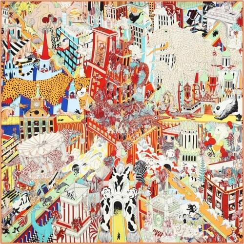 2021 New Design Print Women Twill Silk Scarf Neck Head Wraps Square Animal Foulard Female Hijab Scarves Kerchief Bandana