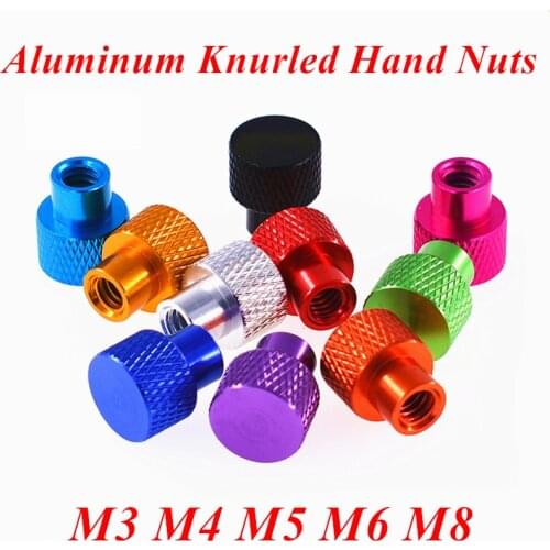 10pcs M3 M4 M5 M6 M8 Blind hole Frame Hand Nut Knurled Aluminum Thumb nut for Locking aluminum alloy tighten Hand nuts