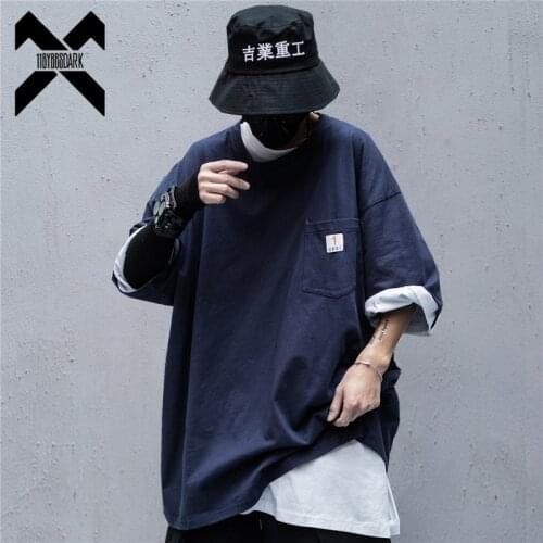 11 BYBBS DARK Summer Oversize T-shirts Men Streetwear Casual Short Sleeve Tops Tees Cotton Tshirt Loose WB121