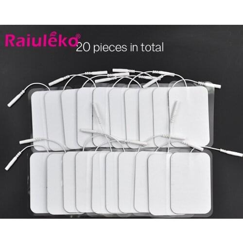 20 Pcs 2mm Plug Reusable Self Adhesive Tens Electrode Pads/Patch For Muscle Stimulator Digital Meridian Physiotherapy Massager