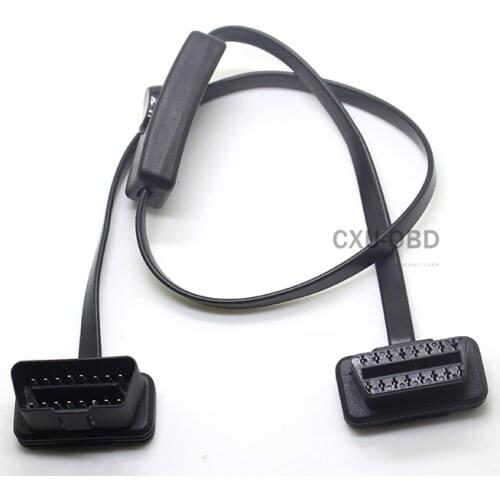 2016 Newest Male to Female Connector OBD OBD2 16PIN Power Switch Diagnostic Tool Switch ON/OFF Save Power For ELM327
