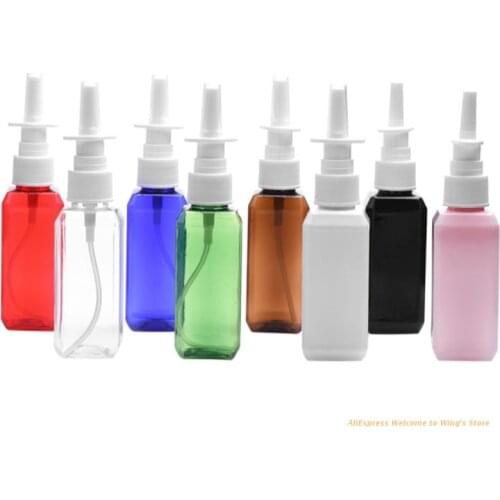 50ml Clear Empty Plastic Nasal Spray Bottles Pump Sprayer Mist Nose Spray Refillable Bottling Dropship