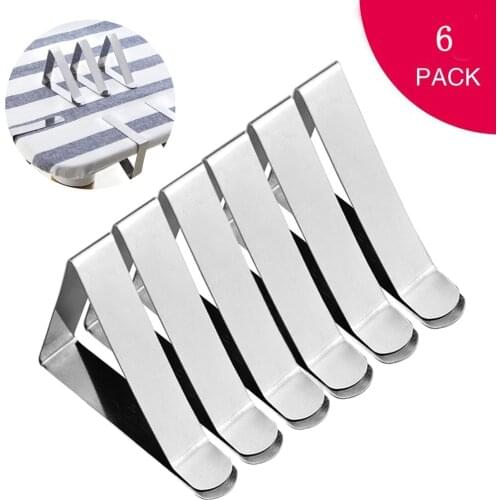 6PCS Stainless Steel Table cloth Clip Wedding Promenade Table Cover Holder Promenade Round tablecloth Stable Clips For Home Tool