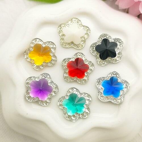 80pcs 12mm Shiny Resin Rhinestone Star Button Home Garden Crafts Cabochon Scrapbook DIY Accessories
