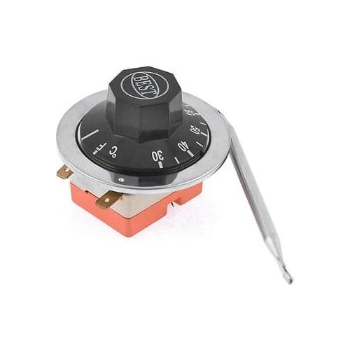 AC 250V 16A 30-80 Celsius Thermostat Temperature Controller w 28.3" Capillary