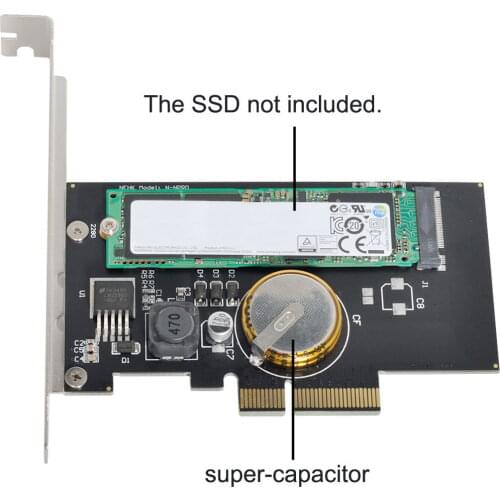 PCI-E 3.0 x4 to M.2 NGFF M Key SSD Nvme Card Adapter PCI Express with Power Failure Protection 4.0F Super Capacitor