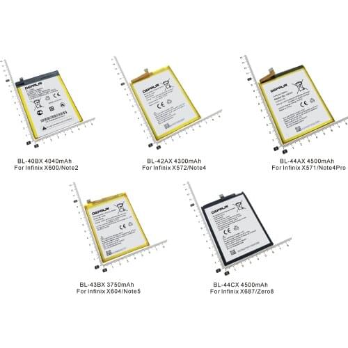 BL-40BX BL-42AX BL-43BX BL-44AX BL-44CX Battery For Infinix X600 Note 2 X572 Note4 X604 Note5 X571 4 Pro X687 Zero8 Batteries