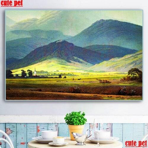 Cute pet DIY Landscape diamond painting Diamond Embroidery gift Square Drill Round Drill 5d Cross Stitch Mosaic puzzle Decor