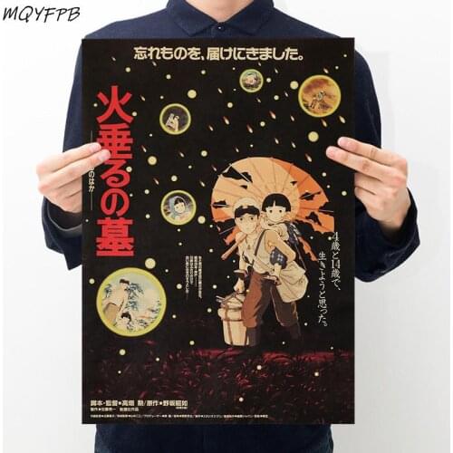 Hotaru No Haka White Kraft Paper Poster Wall Sticker Home Decoration Painting