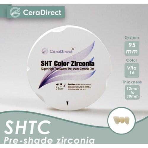 Ceradirect SHTC pre-shaded dental zirconia Zirkon zahn system(95mm) thickness 30mm—— for dental lab CAD/CAM