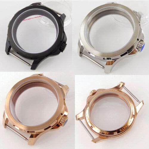 Manual Hand Winding Rose Gold 45mm Watch Case fit ETA 6497 6498 ST3600 Sapphire Glass Seeing Back