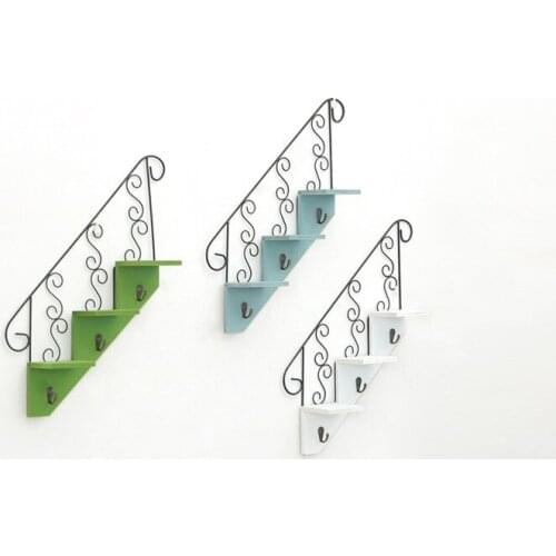 1PC Wood Wall Hanging Storage Hooks Bedroom Decoration Wooden Flower Pot Trapezoid Storage Racks Wall Clothes Key Hooks JL 215