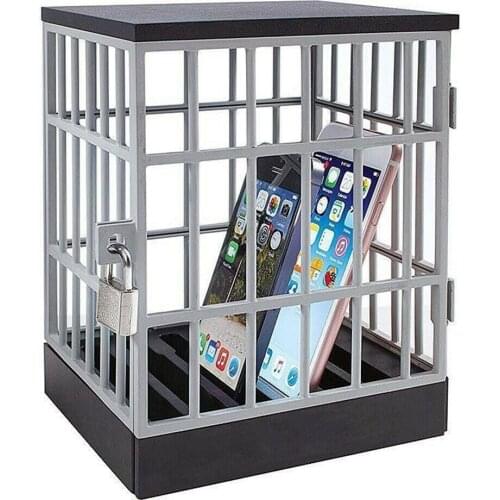Mobile Phone Jail Cell Prison Lock Up Safe Smartphone Home Table Office Gadget quality Storage Box Locking Cage Party Storage