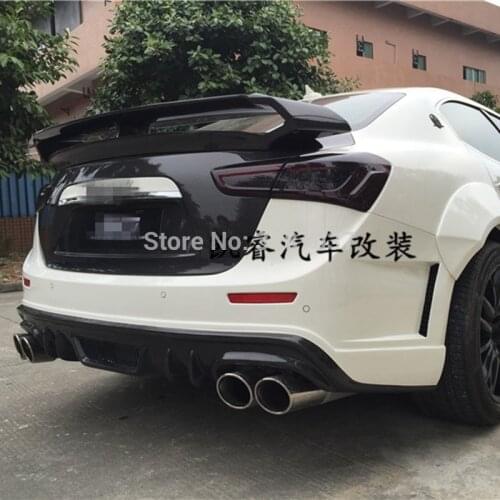 For Maserati Ghibli carbon fiber and FRP unpainted rear arbon Fiber Rear Roof Spoiler Wing Trunk Lip Boot Cover Car Styling
