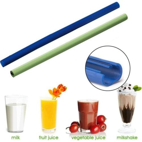 Flexible Bent Straight Drinking Tube Reusable Open Silicone Straw Bar Accessory