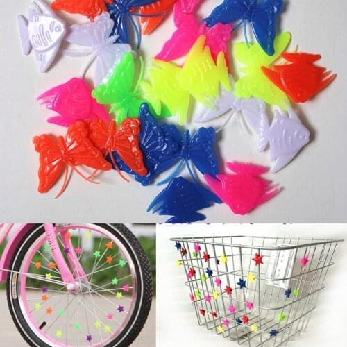 Hot Sale 25pcs Bicycle Bike Wheel Plastic Spoke Bead Star Mixstyle Luminou Beads Colorful Bike Wheel Plastic Bead