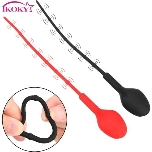 IKOKY Insertion Urethral Plug Sex Toys for Men Catheter Plug USB Charging Urethral Dilators Penis Plug Vibrator