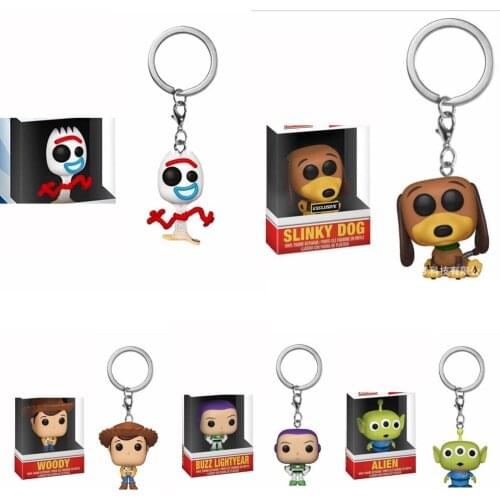 Funko POP Pocket Keychain Toy Story Action Figure Woody Alien Buzz Lightyear Forky Slinky Dog Toys