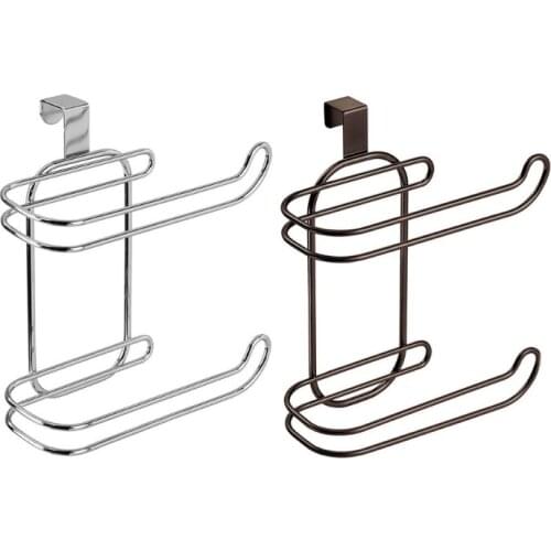 Metal Compact Hanging Over The Tank Toilet Tissue Paper Roll Holder and Dispenser for Bathroom Storage-Hold 2 Rolls