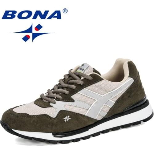 BONA 2020 New Arrival Mesh Breathable Shoes Men Trendy Sneakers Trainers Lace-up Flat Driving Shoes Zapatillas Hombre Casual Man