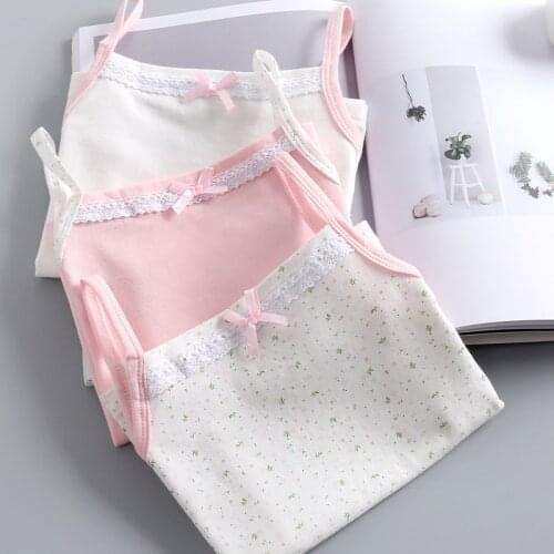 Summer Girl Cotton Undershirt For Baby Girls Tank Top Underwear For Girls Sleeveless Top Underwear Tanks Vest Girl Camisole Tops