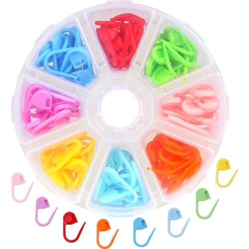 LMDZ 104/120Pcs Colorful Locking Stitch Markers Resin Small Clip Knitting Tools Crochet Latch Knitting Accessories with Box