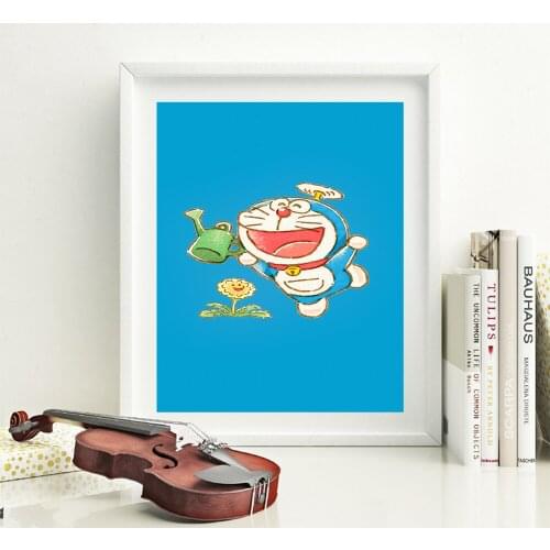 Cartoon Doraemon Print Classic Movie Pictures Home Decor Print Picture Wall Art Poster Living Room Bedroom Wall Decor Picture