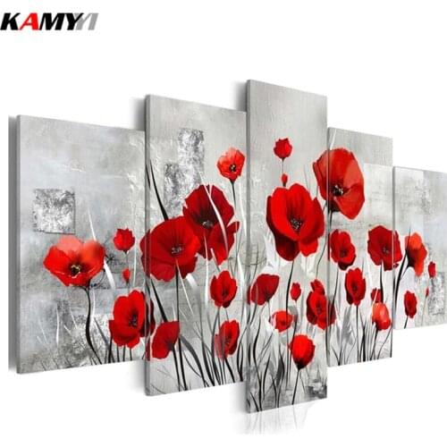 5pcs/set Multi-picture Diamond Embroidery Flower DIY Diamond Painting Cross Stitch Full Square Diamond Mosaic Home Decor XY1