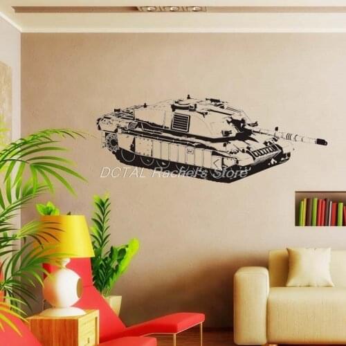 Challenger II Tank Wall Sticker British Army Decal Military Weapon Decal Vinyl House Murals For Kids Room Decoration