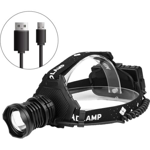 Headlamp Usb Type Fishing Headlight 5 Lighting Modes Xhp70 Bulb Waterproof Super Bright Camping Car Light Comfortable To Wear
