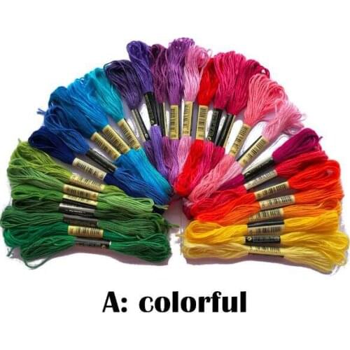 Mixed 30 colors Threads Line Polyester Cross Stitch Cotton Embroidery Thread Floss Sewing Skeins Craft Knitting Spiraea