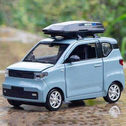 New 1:24 Diecast Alloy Car Model Miniature WULING MINI EV Metal Vehicle Collection Decoration Boys Gifts for Children Cute Toys