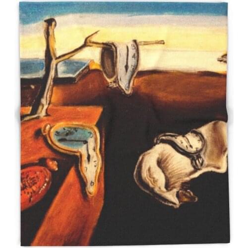 Blanket Custom Salvador Dali - The Persistence Of Memory Fleece Blanket Sofa/Bed/Plane Travel Plaids Bedding Towel