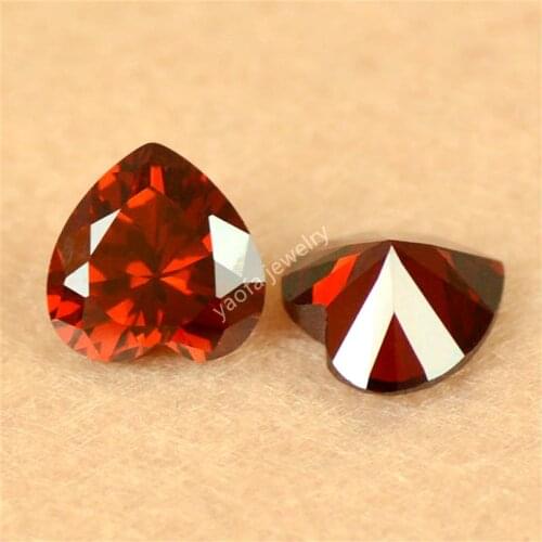 Sale 2*2~15*15mm 5A Lab Cubic Zircon Stone Heart Brilliant Cut Light Garnet Color Loose CZ Crystal Gems Stone For Jewelry DIY