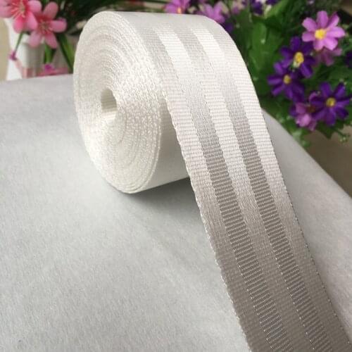 White racing Belt car seat accessories Auto safety Polyester webbing racing seat belt 3.5 to 30 Meter/roll for front rear row