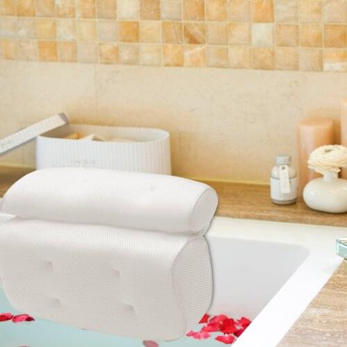 Luxury Home Bath Spa Pillow Deep Spongy Cushion Relaxing Massage Big Suction Cup Bathtub Neck Back Comfort Support Relaxing Tool