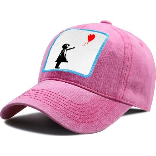 Girl And Balloon Printed Snapback Hat Summer Adjustable Riding Hats Hip Hop Casual Baseball Cap Outdoor Unisex Baseball Caps