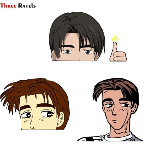 Three Ratels FC73 3D Initial D Takumi Fujiwara Thumbs Up Peeking Vinyl Cute Sticker on Car Bike Bumper Motorcycle Guitar Laptop