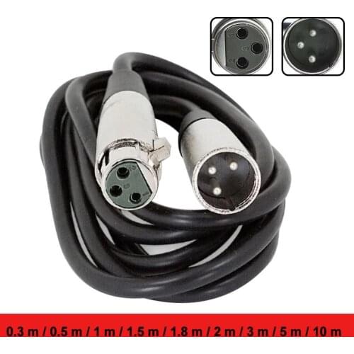 REXLIS 3 Pin XLR Male to Female Microphone Extension Cable Audio Extension Cables Cord Wire Line Black for Microphone