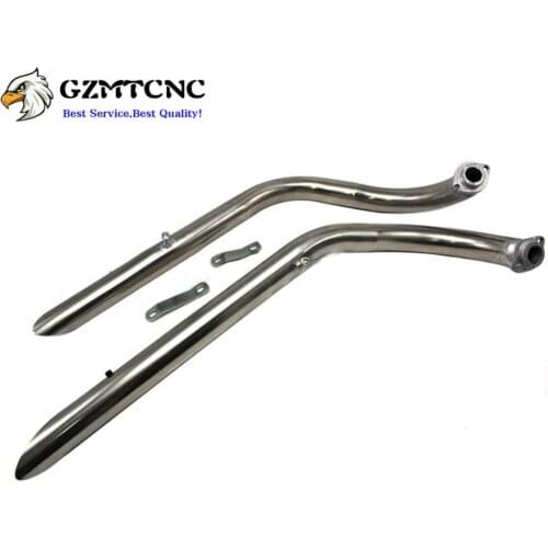 VN400 VN800 Double Exhaust Pipe Muffler Silencer Slash Cut Exhaust with Sports Sound & Burnt for Kawasaki Vulcan VN 400 800