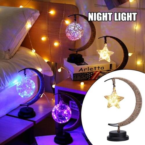 The Enchanted Lunar Light Battery Powered/USB Rechargeable Desktop Ornament Home Bedroom Decor JDH88