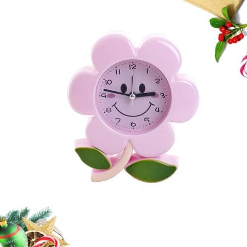 1PC Lovely Premium Colorful Flower Shape Creative Bedside Clock Alarm Clock Desktop Decoration for Kids Students Ramdom Color