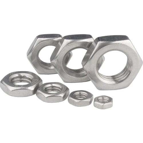 10/50/100pcs DIN439 Hex Thin Nut M2 M2.5 M3 M4 M5 M6 M8 304 stainless steel hexagonal nut thin hex nut