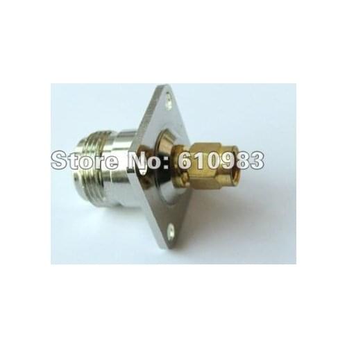 10 pieces/lot) SMA - N adapter SMA Plug male to N Jack female Panel Mount RF connector straight