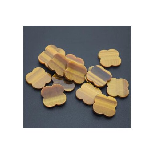 15*15mm-25*25mm Real Four Leaf Clover Natural Tiger Eye Stone