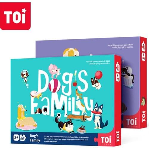 TOI 200PCS Childrens Early Education Puzzle Toys Cats And Dogs Animal Collection Creative Paper Jigsaw Games Gift Kid Puzzles