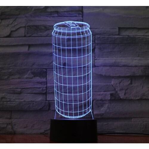 3D Lamp Cans Battery Operated Atmosphere Touch Sensor Color Changing with Remote for Christmas Led Night Light Lamp Dropship