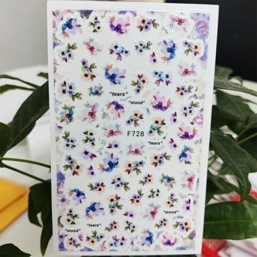 3D Nail Sticker Plant Tears Flowers Bouquet Stickers for Nails Self-Adhesive Design Stickers for Manicure Nail Art Decoration